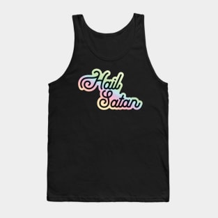 Hail Satan Rainbow, Satan Script letters Tank Top